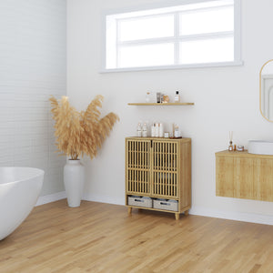 Skoskab Sirgerg 91x72x35 cm naturlig bambus [en.casa]
