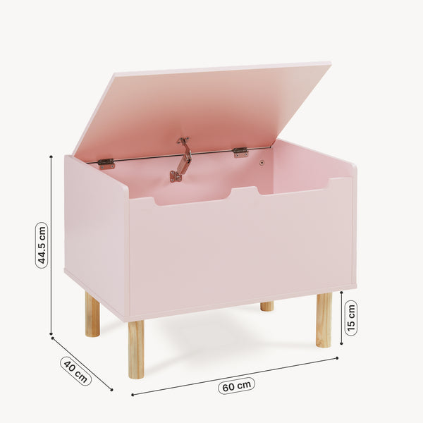 Legetøjskasse Virer 60x40x45 cm Rosa [en.casa]