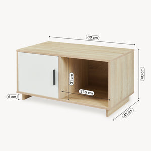 Sofabord Kenta 80x45x40 cm Sonoma-eglook/ hvid [en.casa]