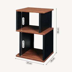 Sidebord Trond 50x33x29 cm Sort/Valnøddetræ-look [en.casa]