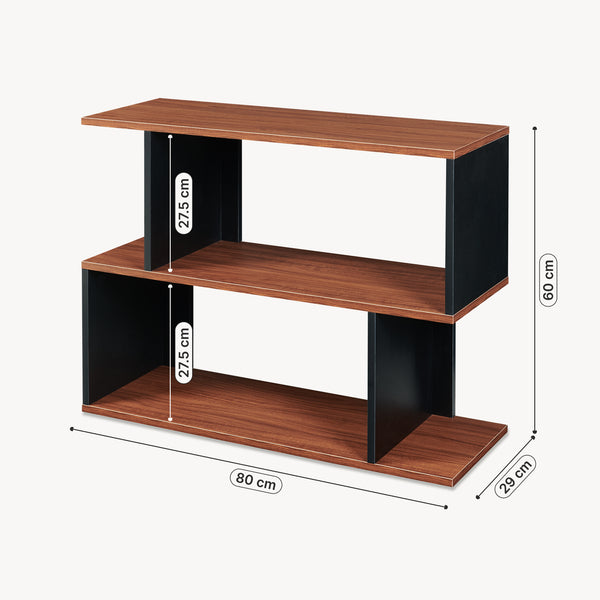 Sidebord Trond 80x29x60 cm Sort/Valnøddetrælook [en.casa]