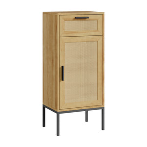 Badeværelsesskab Marhasa 92x40x30 cm Eg-look/Sort [en.casa]