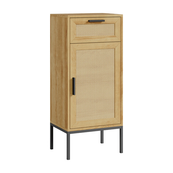 Badeværelsesskab Marhasa 92x40x30 cm Eg-look/Sort [en.casa]