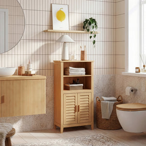 Skab ved siden af Rirg 92x50x25 cm bambus natur [en.casa]