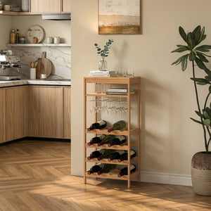 Vinreol Fillby 100x47x29 cm Bambus Natur [en.casa]