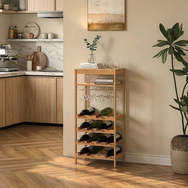 Vinreol Fillby 100x47x29 cm Bambus Natur [en.casa]