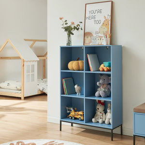 Bogreol Colwyn 120x80x30 cm Blå [en.casa]