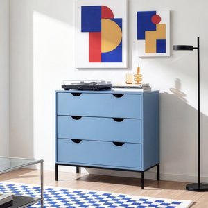 Kommode Colwyn 78x80x40 cm Blå [en.casa]