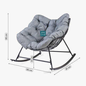 Kurvestol Villeneuve 85x90x91 cm Sort/Grå [en.casa]