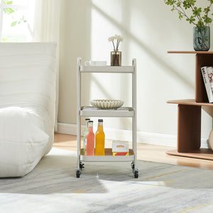 Serveringsvogn Kelevn 67x33x31 cm Stål Grå [en.casa]