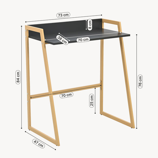 Skrivebord Kuomi 84x73x47 cm Beige/Mørkegrå [en.casa]