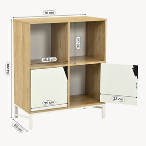 Kommode Kerrköndam 94x76x40 cm Eglook/ Hvid [en.casa]