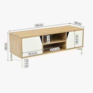 TV-skab Kerrköndam 120x40x46 cm Eg-look/Hvid [en.casa]