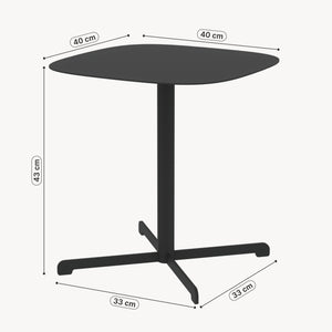 Udendørs sidebord Foggia 43x40x40 cm stål antracitgrå [casa.pro]