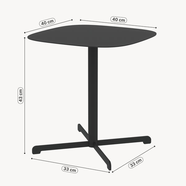 Udendørs sidebord Foggia 43x40x40 cm stål antracitgrå [casa.pro]