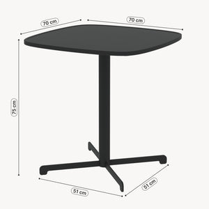 Udendørs bistrobord Foggia 75x70x70 cm stål antracitgrå [casa.pro]