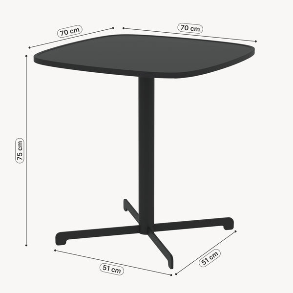 Udendørs bistrobord Foggia 75x70x70 cm stål antracitgrå [casa.pro]