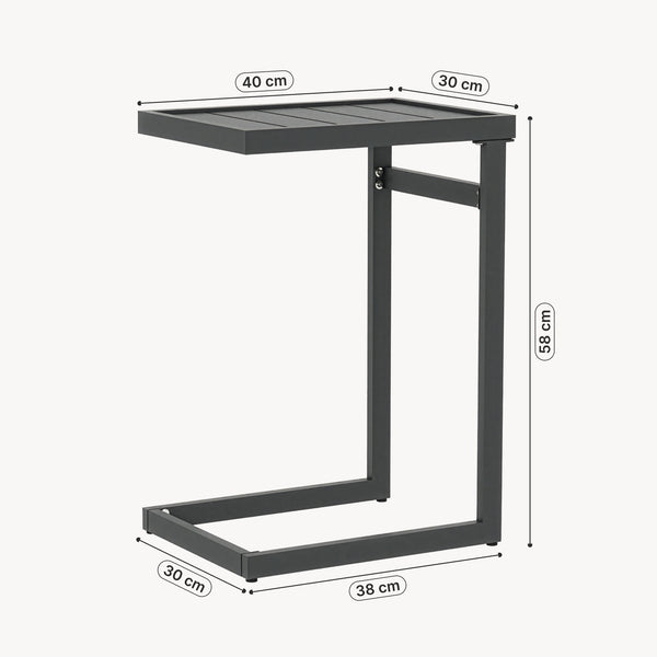 Udendørs sidebord Gaby stål 58x40x30 cm antracitgrå [casa.pro]