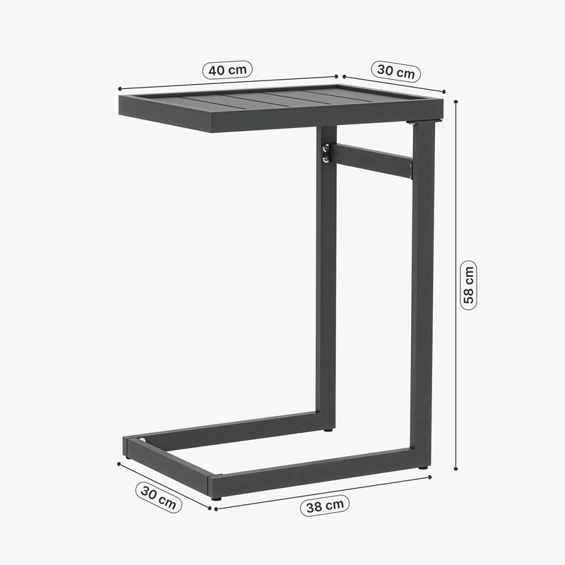 Målskitse Udendørs sidebord Gaby stål 58x40x30 cm antracitgrå [casa.pro]