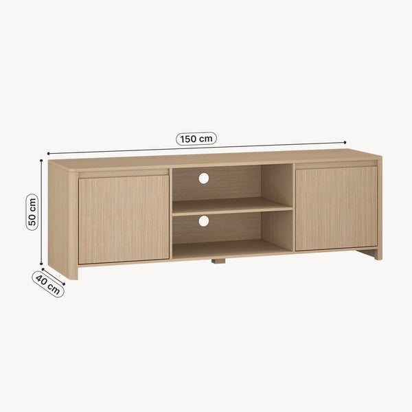TV-skab Takranmaa 150x40x50 cm egetræslook [en.casa]
