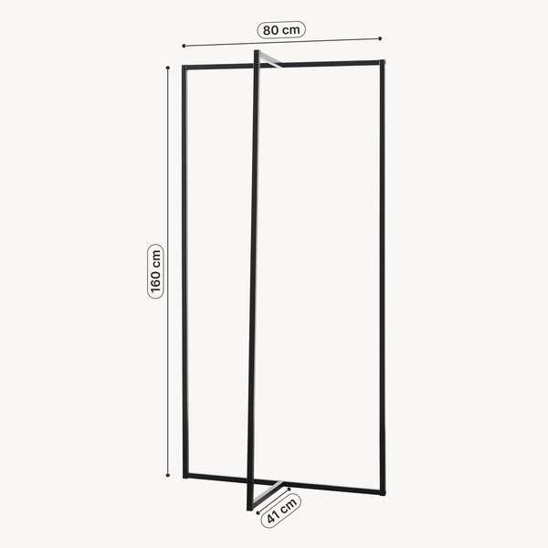 Garderobestativ Norjad 160x80x41 cm Metal Sort [en.casa]