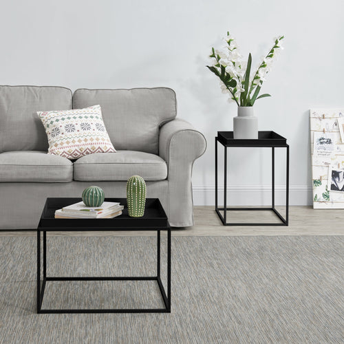 [en.casa] Bakkebord - sæt 2 stk. - aftagelige bakker - 39x54,5x54,5cm - 55,5x54x40cm - ridsefast - i forskellige farver