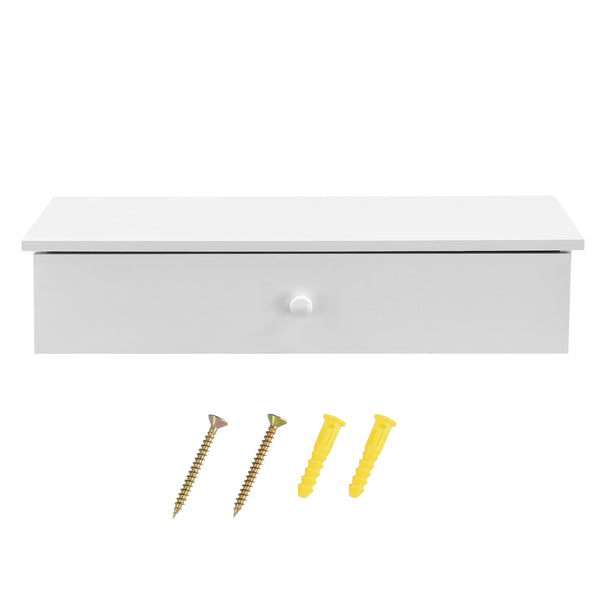 [en.casa]® Væghylde med opbevaringsskuffe - sæt 2 stk. - 60 x 24 x 12,6 cm - i forskellige farver