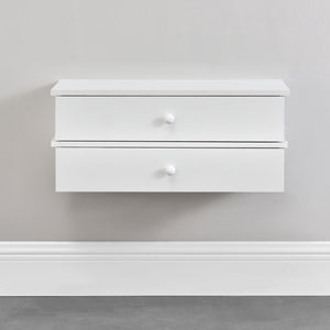 [en.casa]® Væghylde med opbevaringsskuffe - sæt 2 stk. - 60 x 24 x 12,6 cm - i forskellige farver