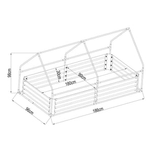 Højbed med drivhus Balsorano 186x96x98 cm [en.casa]