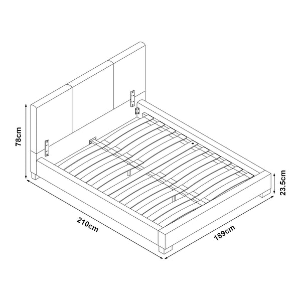 Kunstlæderseng Albacete 180x200cm sort Corium