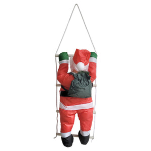 [en.casa]® Klatrende julemand med stig - 85x25cm - ophængelig
