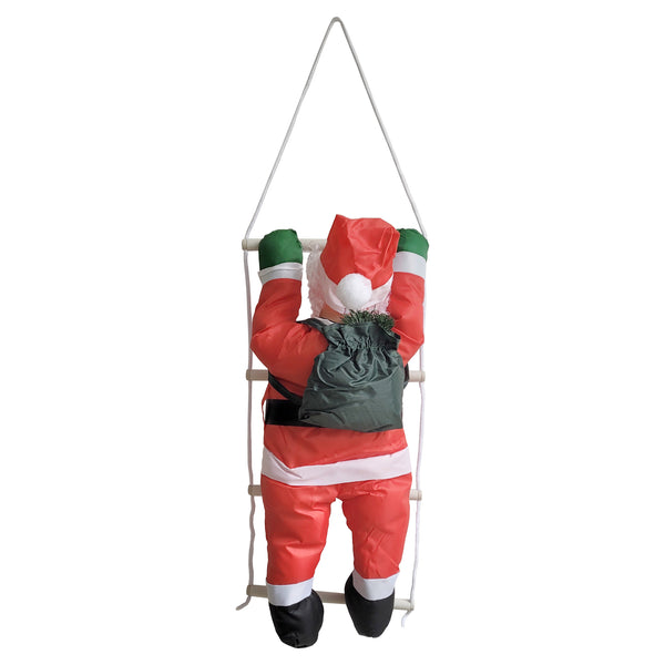 [en.casa]® Klatrende julemand med stig - 85x25cm - ophængelig