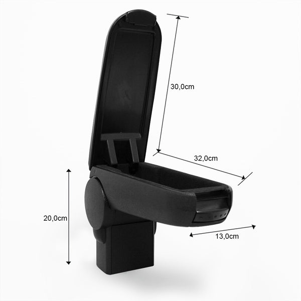 [pro.tec]® Armlæn til Volkswagen Golf IV / Bora (til 2004) / New Beetle (til 2004) - kunstlæder - sort