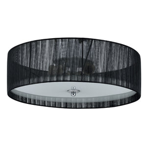 [lux.pro]® Loftlampe Helena - 3xE27 max. 42W - tekstil/glas - sort/hvid