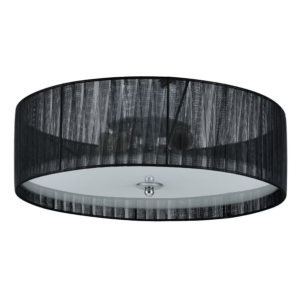 [lux.pro]® Loftlampe Helena - 3xE27 max. 42W - tekstil/glas - sort/hvid