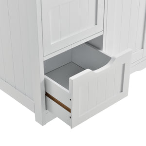 [en.casa]® Badeværelsesskab - vintage stil - 81x55x30cm - hvid