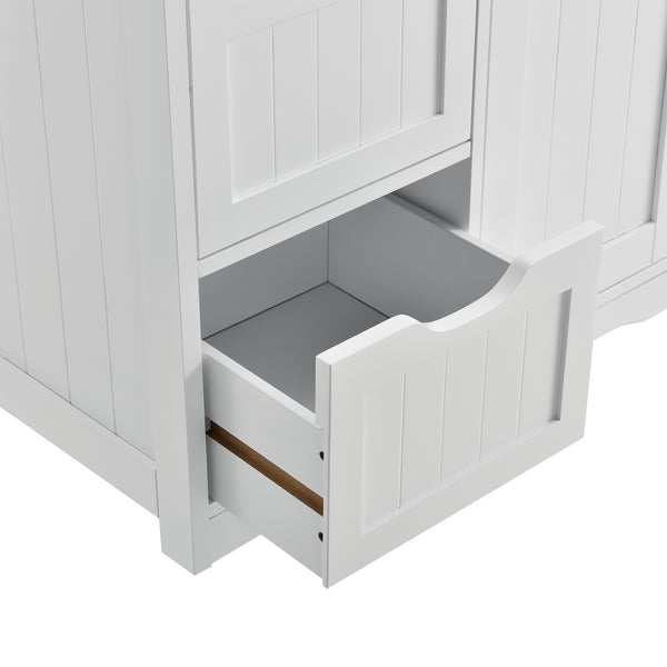 [en.casa]® Badeværelsesskab - vintage stil - 81x55x30cm - hvid