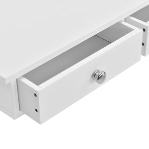 Væghylde Geeste 60x15x10 cm med 2 skuffer hvid [en.casa]