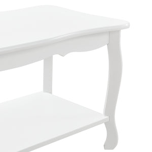 [en.casa]® Sofabord - vintage - shabby chic stil - 87,5x40x42cm - hvid - ben af fyrretræ