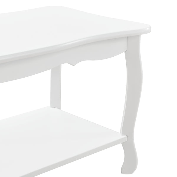 [en.casa]® Sofabord - vintage - shabby chic stil - 87,5x40x42cm - hvid - ben af fyrretræ