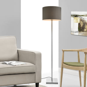 [lux.pro]® Gulvlampe Coimbra - 1xE27 - max.60W - metal - tekstil - grå