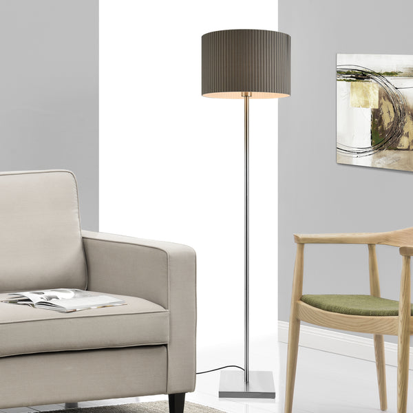 [lux.pro]® Gulvlampe Coimbra - 1xE27 - max.60W - metal - tekstil - grå
