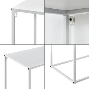 [en.casa]® Sidebord - aflastningsbord - 95x110x32cm - metal - ridsefast - sort