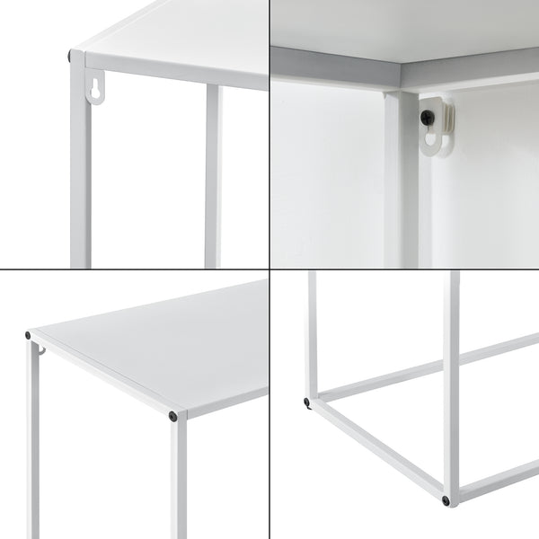 [en.casa]® Sidebord - aflastningsbord - 95x110x32cm - metal - ridsefast - sort