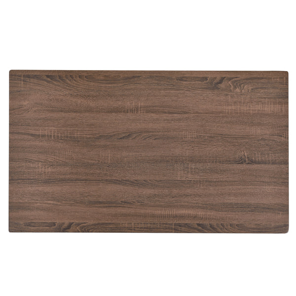 [en.casa]® Elegant spisebord med hårnål ben - 120x70x75cm - pulverlakeret stål - MDF - sort - valnød udseende - plads for 4 personer