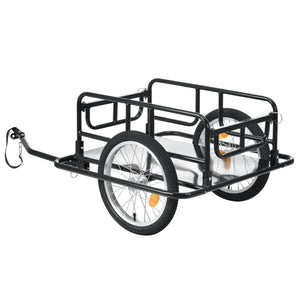 [pro.tec]® Cykelanhænger til transport - trailer til cykel - bærekapacitet: 40 kg - kollisionsbeskyttelse - 130x72x49cm - sort