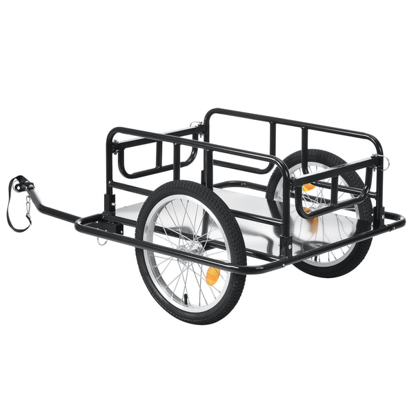 [pro.tec]® Cykelanhænger til transport - trailer til cykel - bærekapacitet: 40 kg - kollisionsbeskyttelse - 130x72x49cm - sort