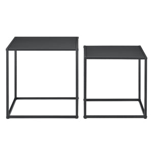 [en.casa]® Sofabord / Sideboard Ulrika sæt med 2-metal-40x40x40cm-35x35x35cm-modstandsdygtig mod ridser-sort-matt