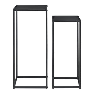 [en.casa]® Sofabord / Sideboard Ulf-sæt med 2-metal-70x30x30cm-60x25x25cm-modstandsdygtig mod ridser-sort-matt