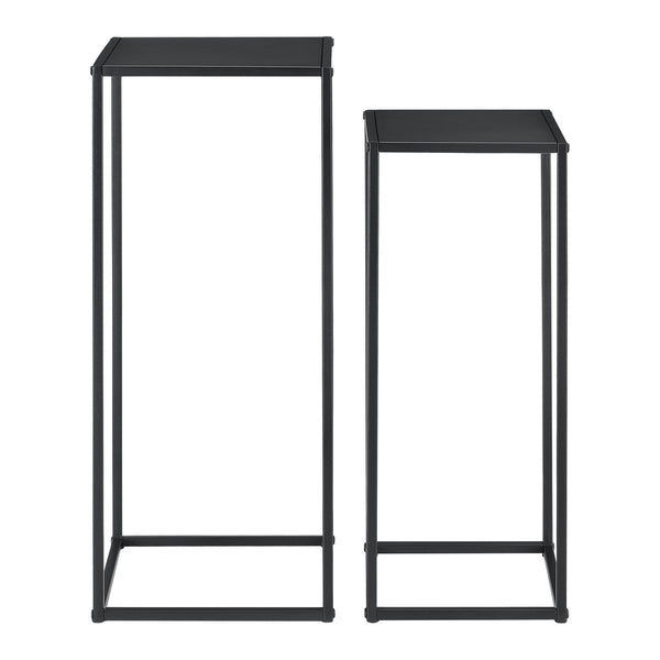 [en.casa]® Sofabord / Sideboard Ulf-sæt med 2-metal-70x30x30cm-60x25x25cm-modstandsdygtig mod ridser-sort-matt